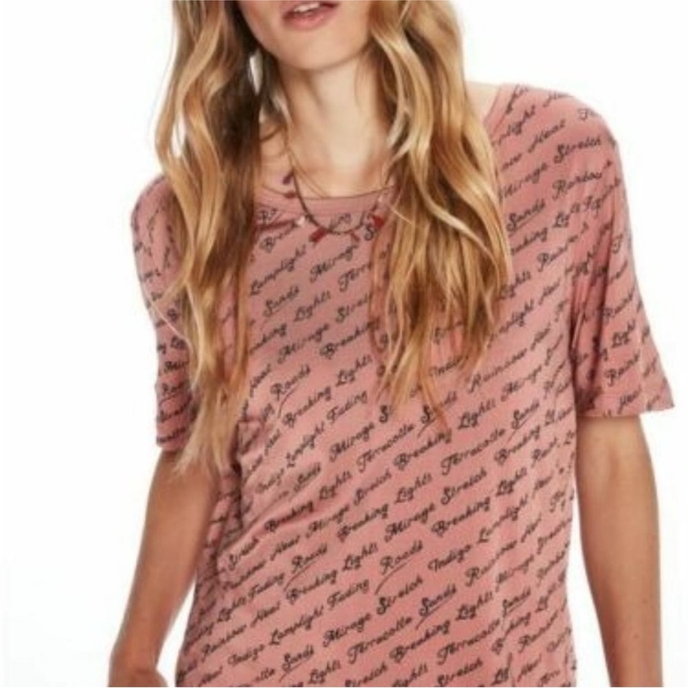 Scotch & Soda Pink Script Women's Tee like new
